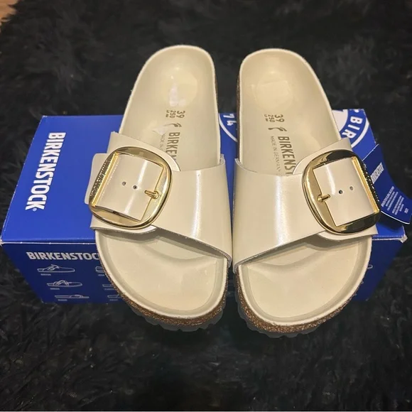 BIRKENSTOCK Madrid big buckle leather sandals slippers slides shoes eur 39 new - Picture 7 of 8